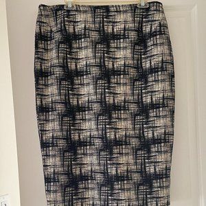 RAOUL BEAUTIFUL BLACK/WHITE MIDI SKIRT SIZE 14 NWT